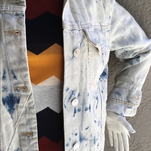 Nwt FREE PEOPLE JONES TIEDYE BLUE DENIM JACKET - Picture 5 of 11